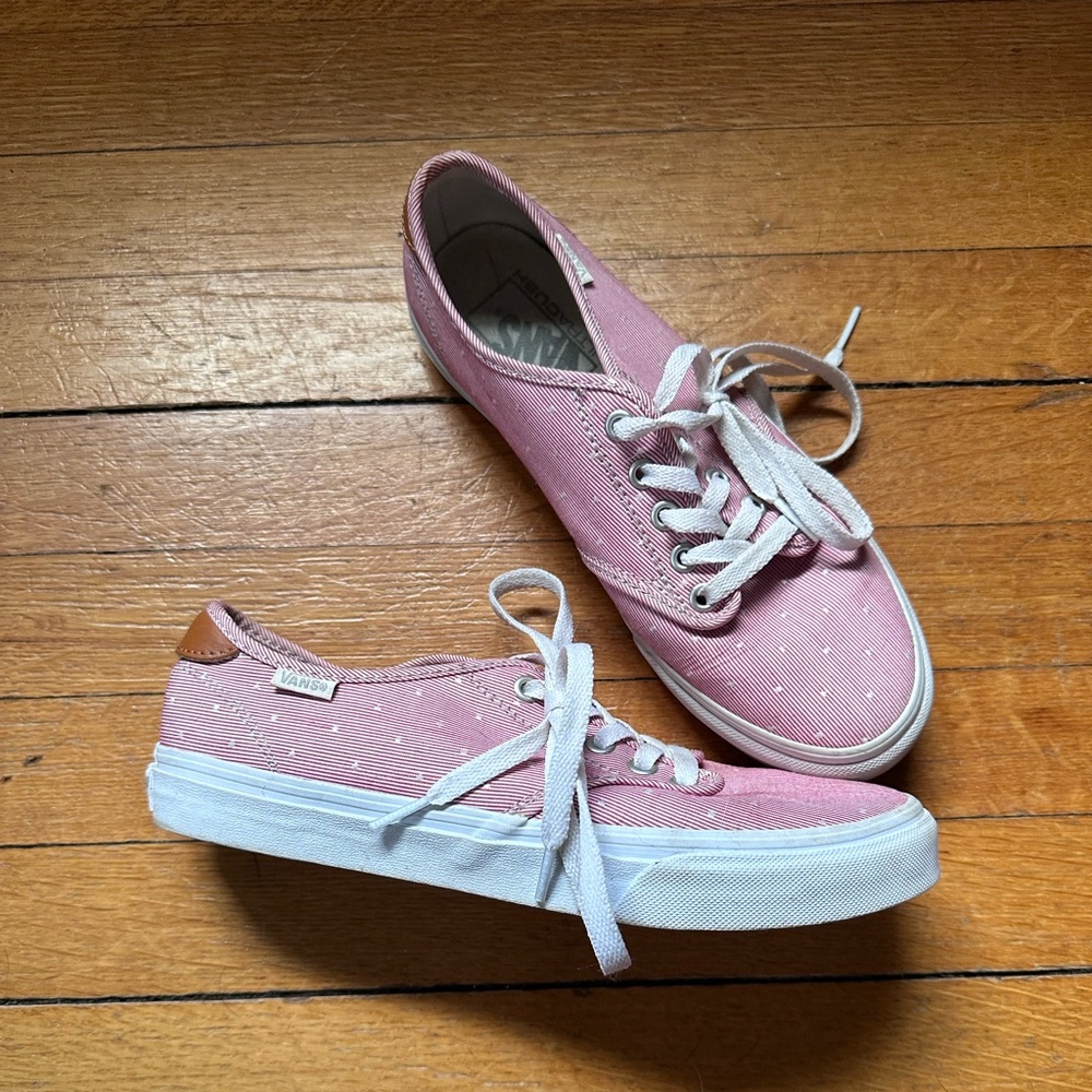 Vans Off the wall red and white stripe polka dot